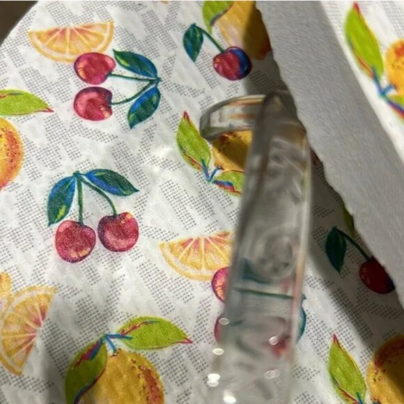 Michael Kors Signature White Lemon & Cherry Flip Flop Shoes - Picture 6 of 7